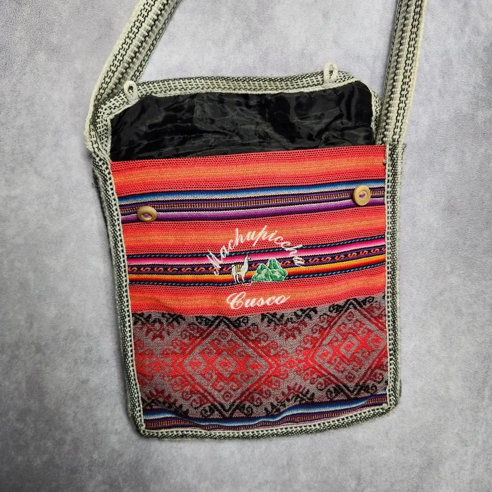 Machu Picchu Cusco Peru Woven Crossbody Bag Llama Embroidered South America